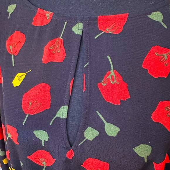 Banana Republic Black Floral Pullover Peplum Blouse - Picture 2 of 9